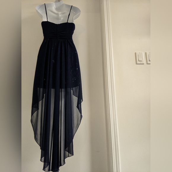 Fairy Sequin Prom Dress Sheer High Low - Picture 4 of 9